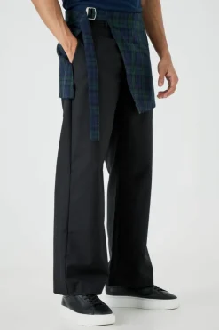 Store boohooMAN Plaid Skirt Tailored Trousers black