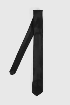 Hot boohooMAN Plain Slim Tie black