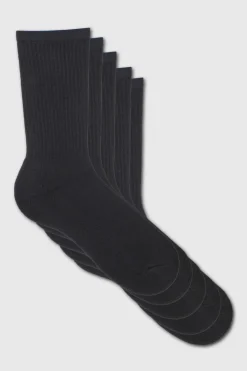 Fashion boohooMAN 5 Plain Sports Socks black