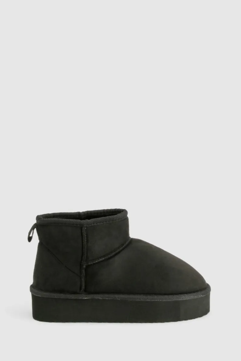 Cheap boohoo Platform Cosy Ankle Boots black