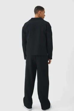 Store boohooMAN Pleated Overshirt black