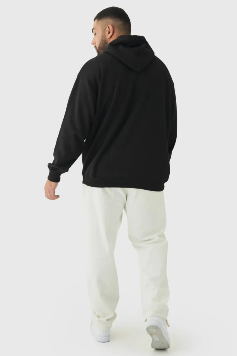 Cheap boohooMAN Plus 8 Ball Embroidered Hoodie black