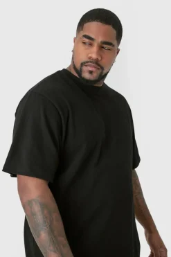 Cheap boohooMAN Plus Basic Crew Neck T-shirt black