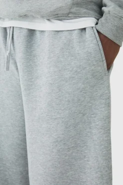 Best Sale boohooMAN Plus Basic Extreme Wide Leg Jogger grey marl