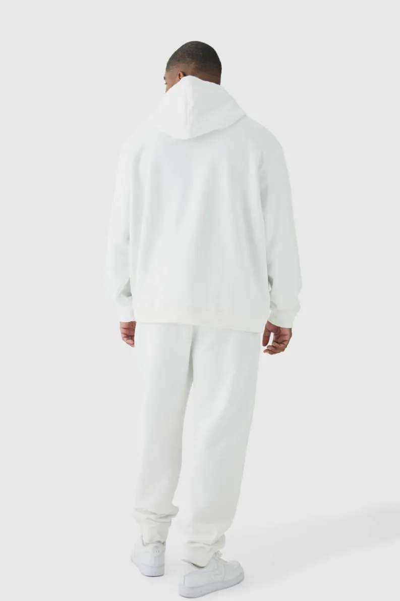 Shop boohooMAN Plus Basic Hoodie In white