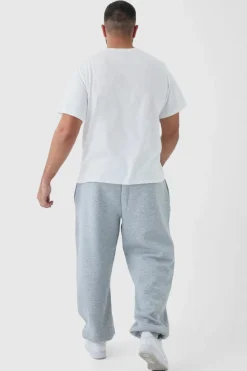 Hot boohooMAN Plus Basic Oversized Fit Jogger grey marl