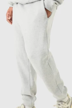 Cheap boohooMAN Plus Basic Slim Fit Jogger In grey marl