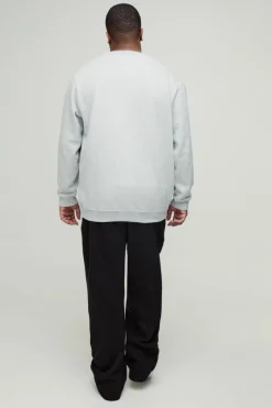 Outlet boohooMAN Plus Basic Sweatshirt grey