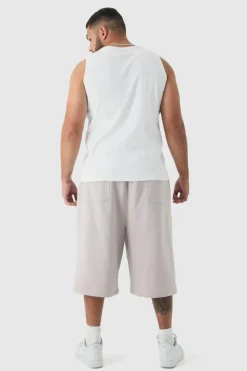 Cheap boohooMAN Plus Basic Vest white