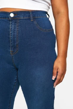 Clearance boohoo Plus Butt Shaper High Stretch Skinny Jeans mid blue
