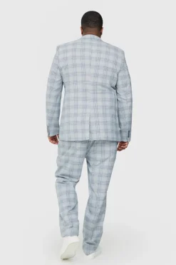 Hot boohoo Plus Checked Skinny Fit Suit grey