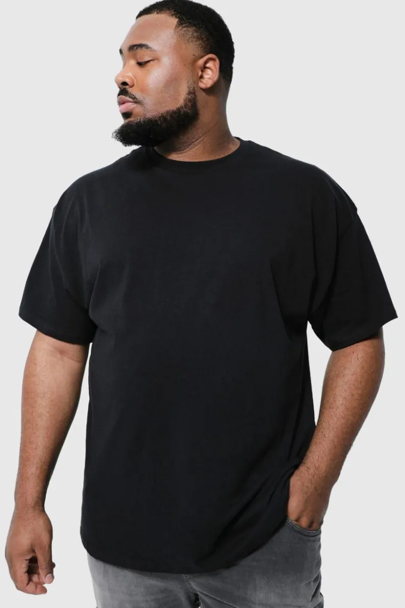 Fashion boohooMAN Plus Dragon Back Print T-shirt black