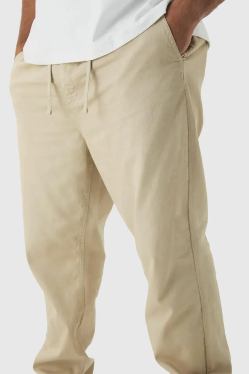 Discount boohooMAN Plus Drawcord Tapered Fit Chino stone