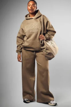 Best Sale boohoo Plus DSGN Studio Applique Hoodie khaki