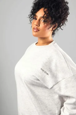 New boohoo Plus Dsgn Studio Embroidered Oversized Sweatshirt ash grey