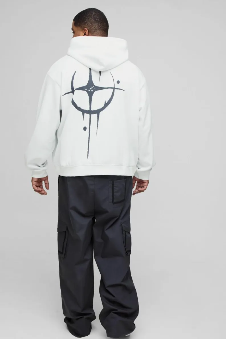 Best boohooMAN Plus Elasticated Relaxed Fit Ripstop Cargo Trouser charcoal