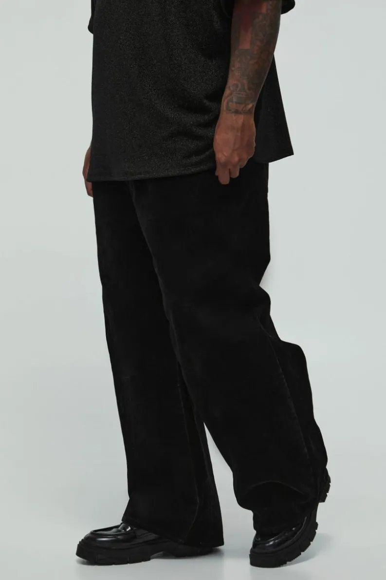 New boohooMAN Plus Flocked Denim Relaxed Fit Jeans black