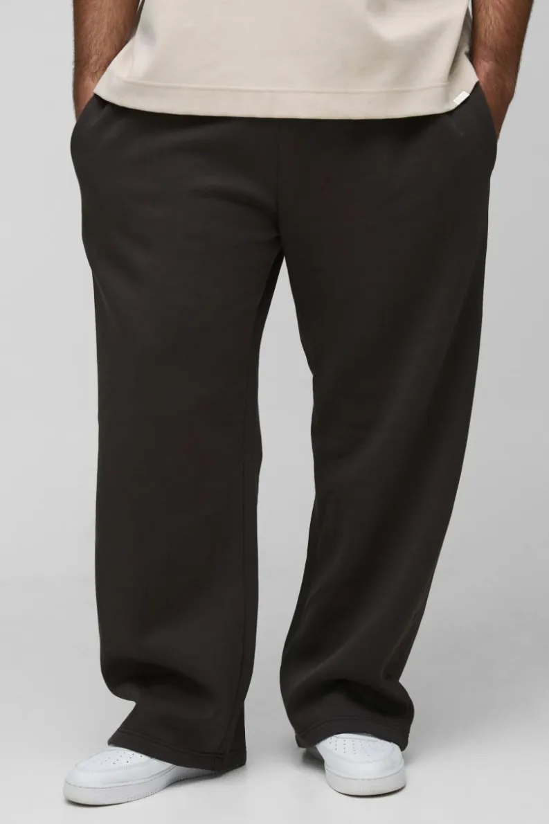 Best Sale boohooMAN Plus 330GSM Basic Straight Fit Jogger chocolate
