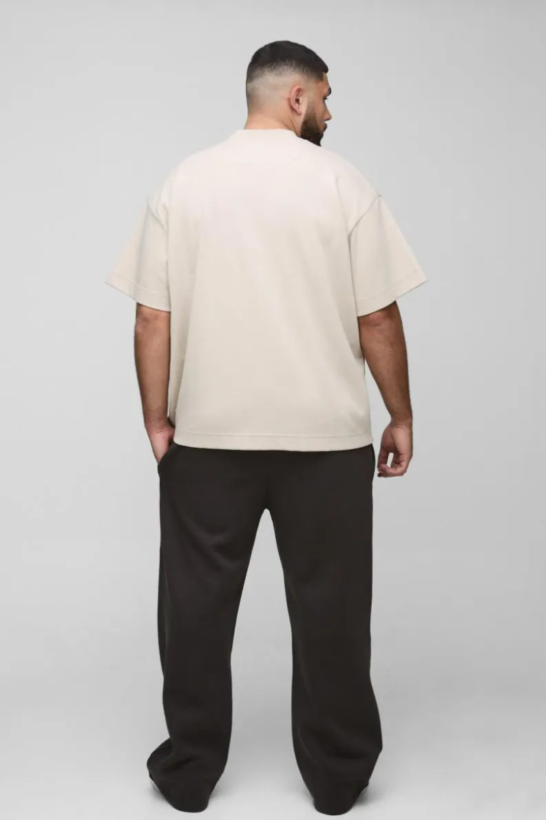 Best Sale boohooMAN Plus 330GSM Basic Straight Fit Jogger chocolate