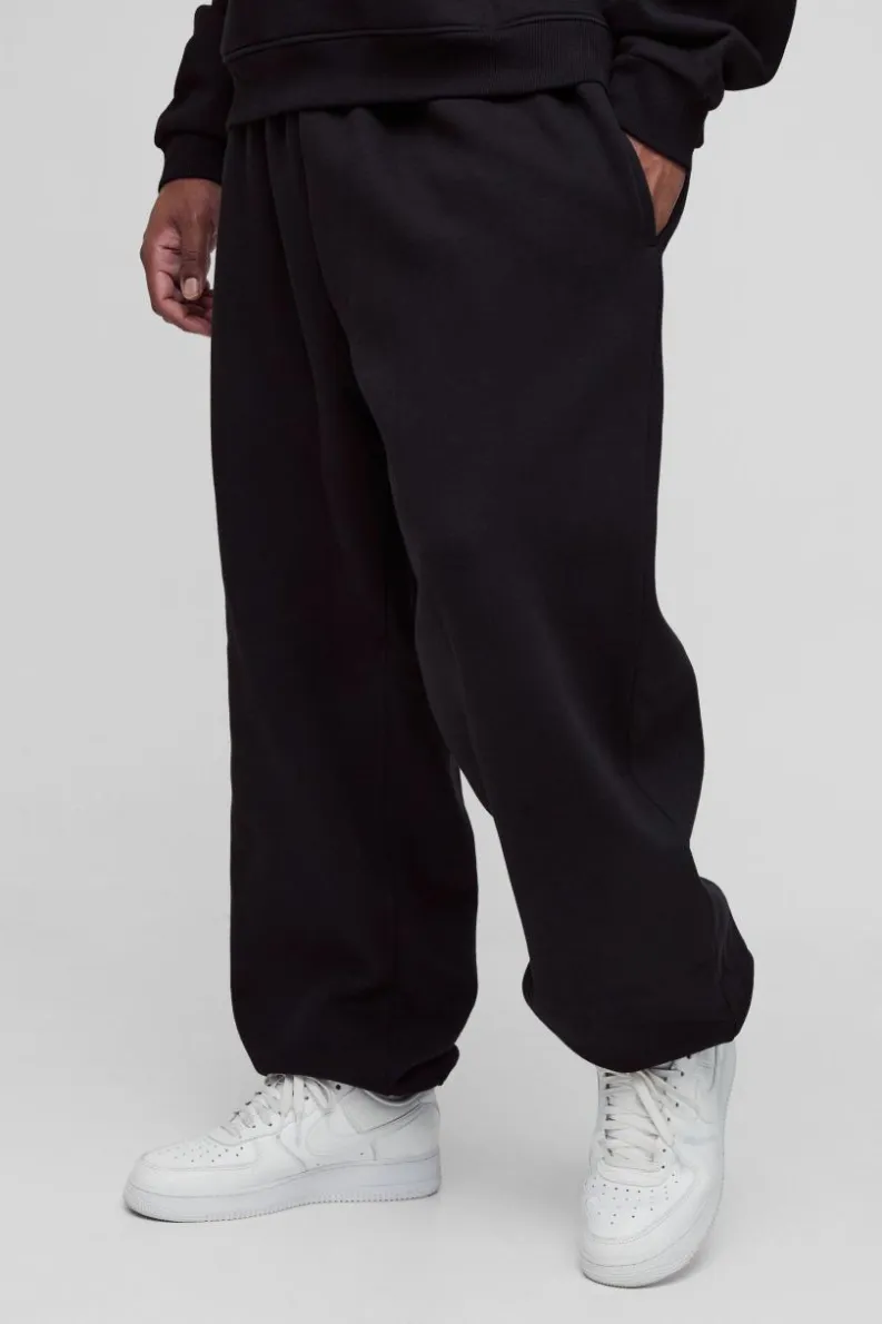 Cheap boohooMAN Plus 330GSM Oversized Fit Basic Jogger black