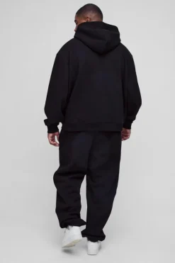 Cheap boohooMAN Plus 330GSM Oversized Fit Basic Jogger black