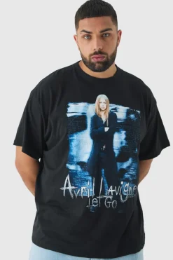 Flash Sale boohooMAN Plus Oversized Avril Lavigne License Print T-Shirt black