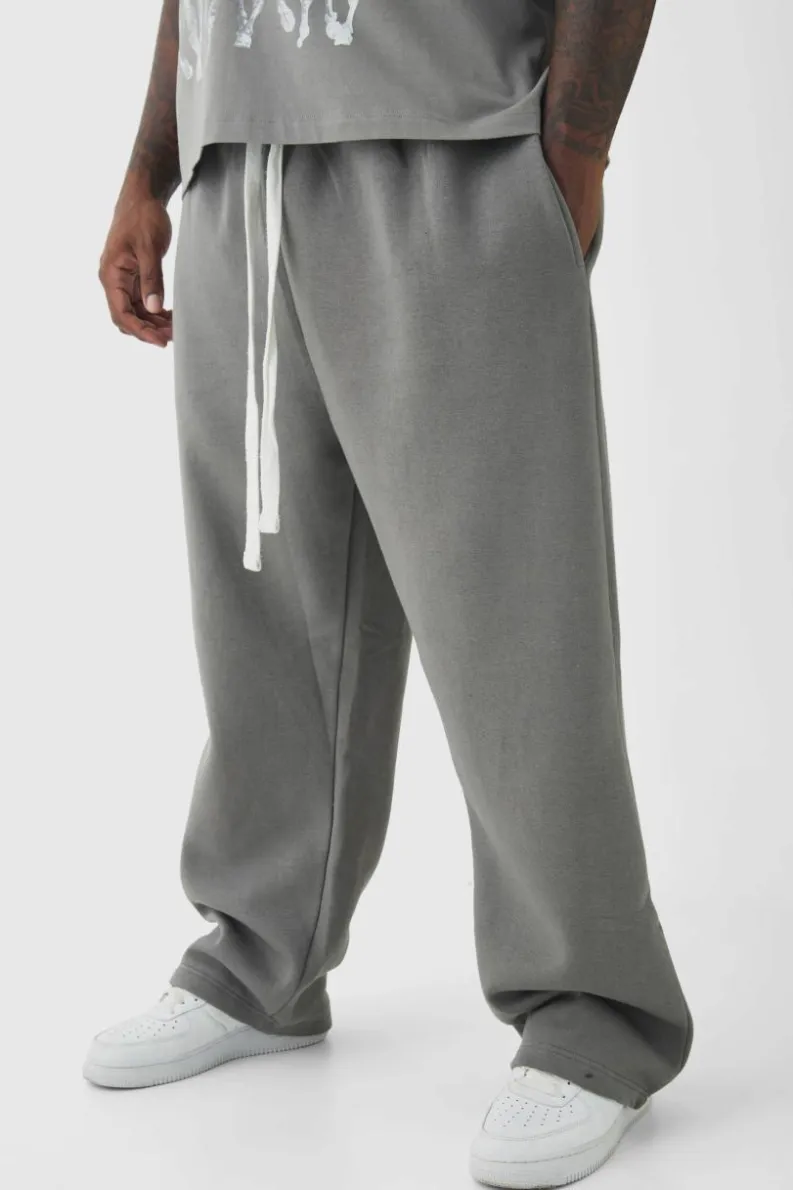 Best boohooMAN Plus Oversized Drop Crotch Jogger charcoal