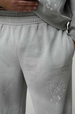 New boohooMAN Plus Oversized Embroidered Spray Wash Wide Fit Boxer Jogger Tracksuit grey