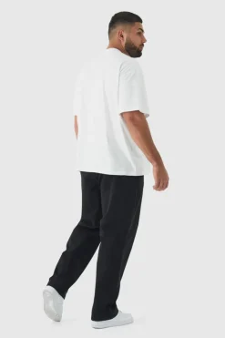 Cheap boohooMAN Plus Oversized Extended Neck T-shirt white