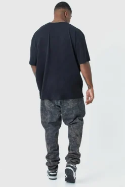 Best Sale boohooMAN Plus Oversized Marble Heart Graphic T-shirt black