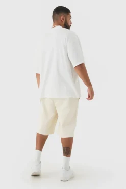 Shop boohooMAN Plus Oversized Waffle T-shirt white