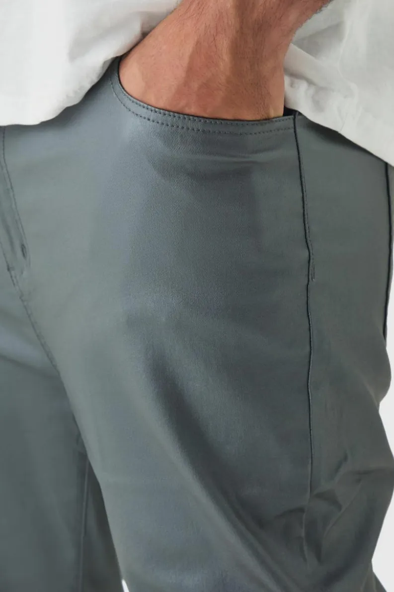 Flash Sale boohooMAN Plus PU Coated Super Skinny Jeans charcoal