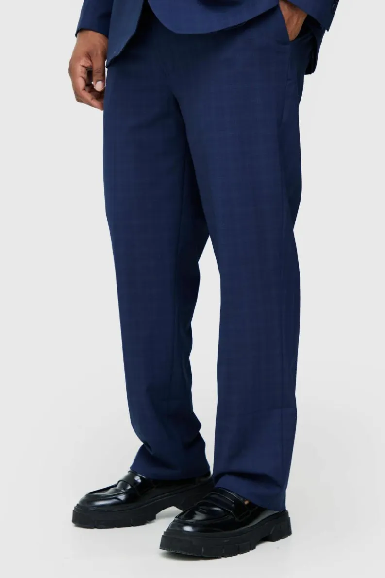Sale boohoo Plus Regular Fit Suit in Navy dark blue