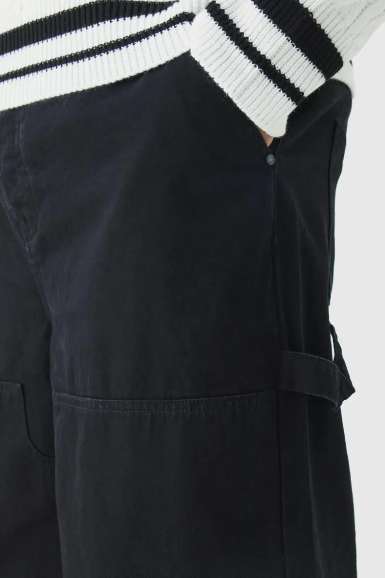 Discount boohooMAN Plus Relaxed Fit Carpenter Jeans true black