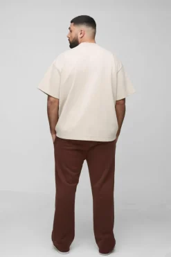 Best Sale boohooMAN Plus Relaxed Fit Gusset Jogger chocolate