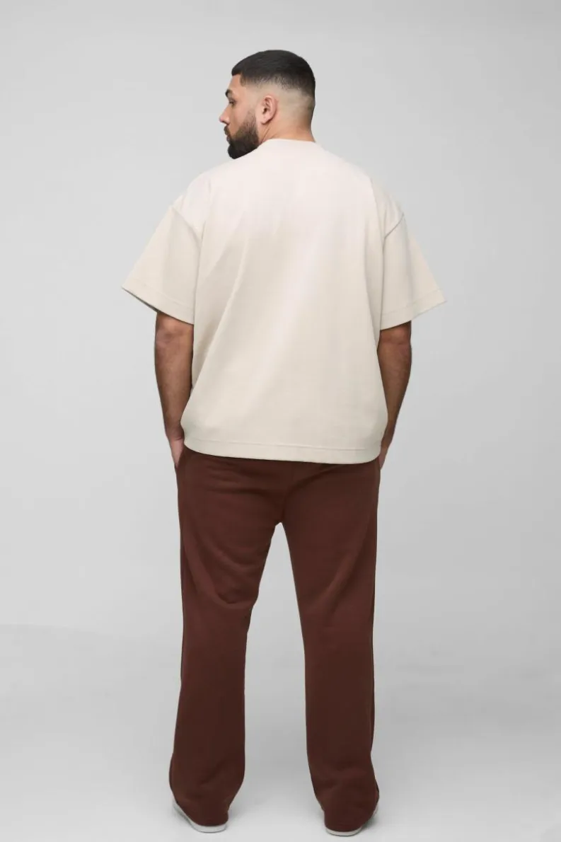 Best Sale boohooMAN Plus Relaxed Fit Gusset Jogger chocolate