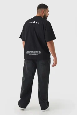 Cheap boohooMAN Plus Relaxed Rigid Jeans washed black