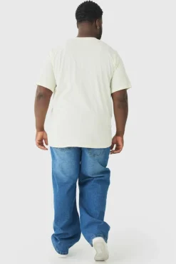 Fashion boohooMAN Plus Relaxed Rigid Jeans mid blue