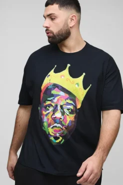Clearance boohooMAN Plus Size Biggie Crown License T-shirt black