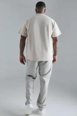 Outlet boohooMAN Plus Skinny Fit Colour Block Panel Suit Trouser grey
