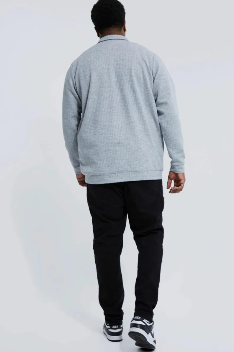 Shop boohooMAN Plus Skinny Stretch All Over Rip Jeans true black