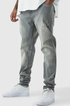 Clearance boohooMAN Plus Skinny Stretch Stacked Tinted Jeans grey