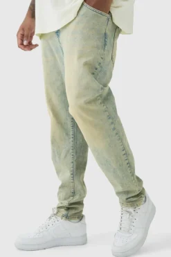 Best boohooMAN Plus Skinny Stretch Tinted Jeans bleach wash