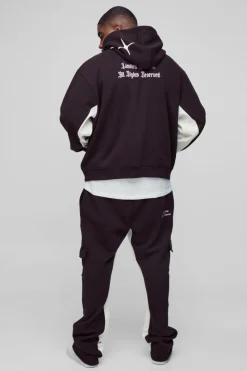 Discount boohooMAN Plus Slim Gusset Jogger Official Cargo Jogger chocolate