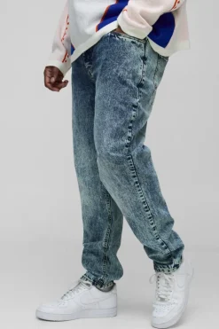Best boohooMAN Plus Slim Rigid Jeans light blue