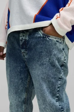 Best boohooMAN Plus Slim Rigid Jeans light blue