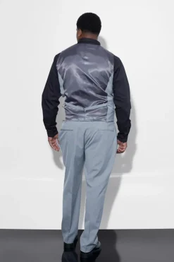 Cheap boohooMAN Plus Slim Suit Trousers grey