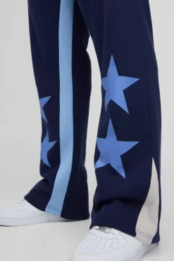 Cheap boohooMAN Plus Star Gusset Jogger navy