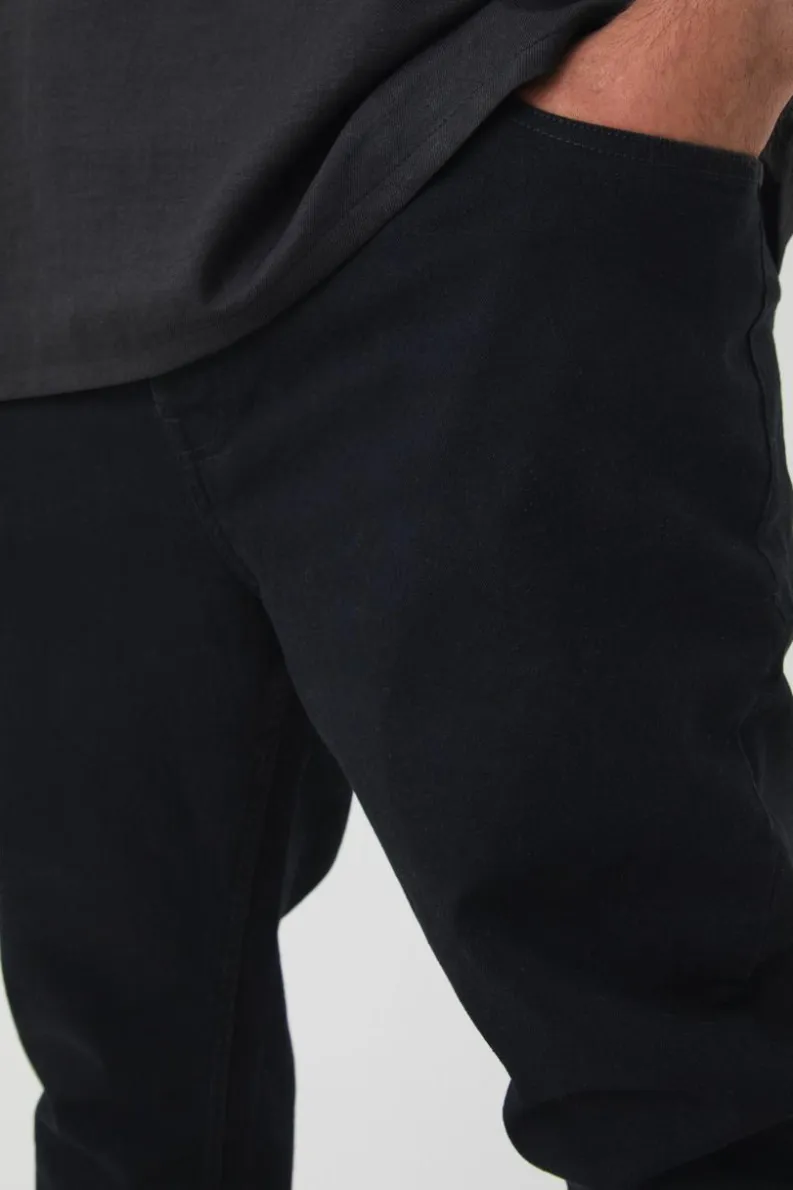 Shop boohooMAN Plus Stretch Skinny Fit Jeans true black