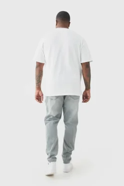 Cheap boohooMAN Plus Super Skinny Stretch Jeans mid grey